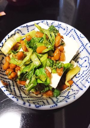 キャベツと納豆☆お豆腐にのせて♪-レシピのメイン写真