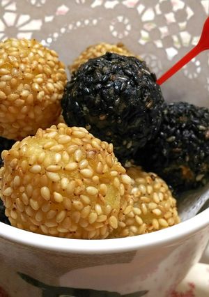 ほっこりおやつ~さつまいも餅のゴマ揚げ~-レシピのメイン写真
