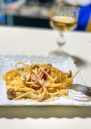 ベーコンときのこの豆乳クリームパスタ ♪-レシピのメイン写真
