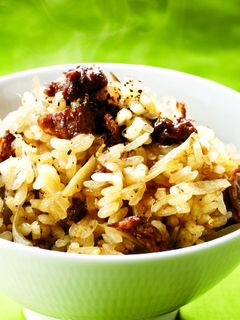 ゴボウと牛肉の炊き込みご飯-レシピのメイン写真