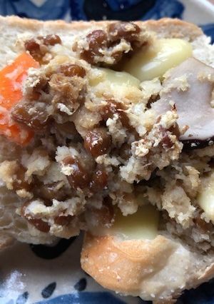 納豆と卯の花のチーズ入りトースト-レシピのメイン写真
