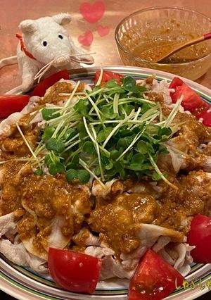 ♧しゃぶしゃぶサラダ+手作りごまポン酢-レシピのメイン写真