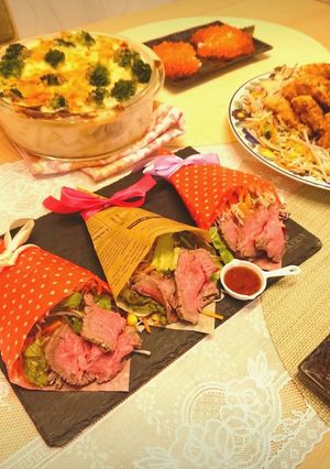 ローストビーフでブーケサラダ-レシピのメイン写真