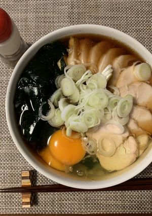 【発毛レシピ】白滝月見ワカメ蕎麦-レシピのメイン写真