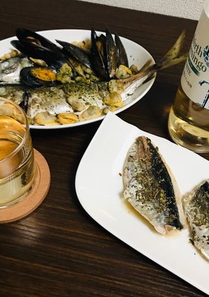 鯵のアクアパッツァとバジル檸檬ソテー-レシピのメイン写真