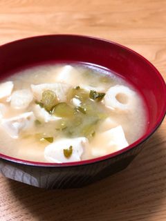 大根の葉とちくわの味噌汁♪-レシピのメイン写真