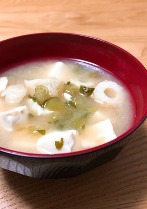 大根の葉とちくわの味噌汁♪-レシピのメイン写真