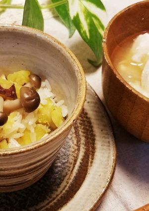 薬膳・秋に食べたいさつまいも&きのこご飯-レシピのメイン写真