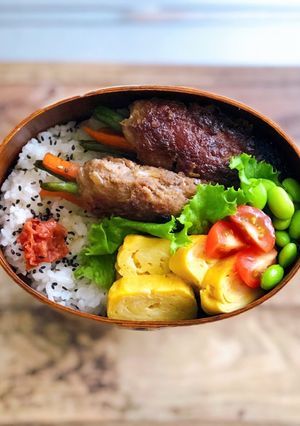 毎日お弁当♪人参インゲン肉巻き-レシピのメイン写真