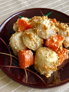 里芋と人参のごま味噌和え*副菜*-レシピのメイン写真