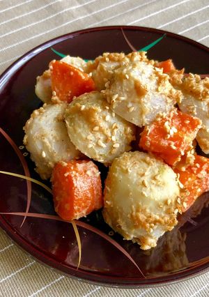 里芋と人参のごま味噌和え*副菜*-レシピのメイン写真