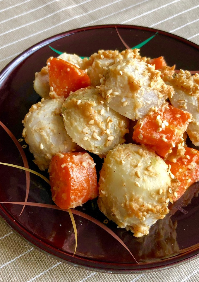 里芋と人参のごま味噌和え＊副菜＊-レシピのメイン写真