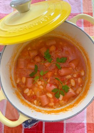 白インゲン豆とソーセージの煮込み-レシピのメイン写真
