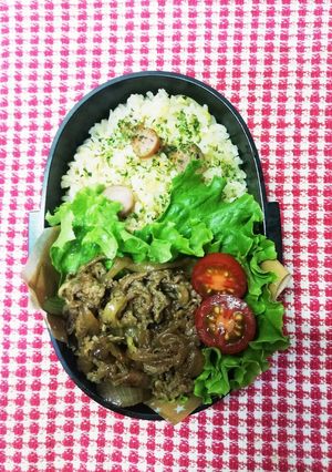 高校男子弁当♡炒飯&焼き肉　10/26-レシピのメイン写真