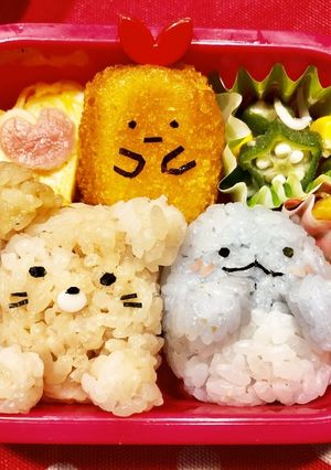 キャラ弁　すみっコぐらし　トカゲ・ねこ-レシピのメイン写真