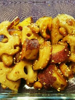 さつま芋、れんこん、大豆の煮物-レシピのメイン写真