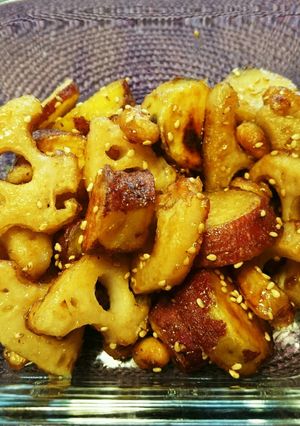 さつま芋、れんこん、大豆の煮物-レシピのメイン写真