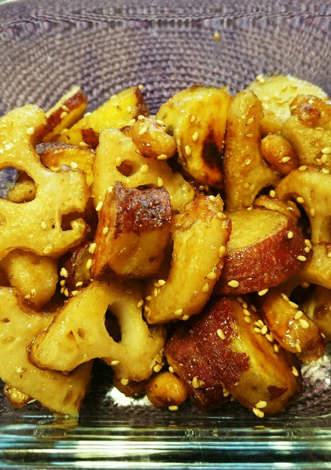 さつま芋、れんこん、大豆の煮物-レシピのメイン写真