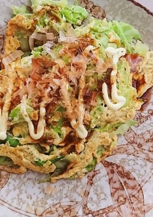 *卵とキャベツのお好み焼き*-レシピのメイン写真