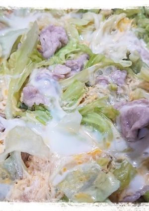 簡単・時短・節約☆キャベツと豚肉の卵とじ-レシピのメイン写真