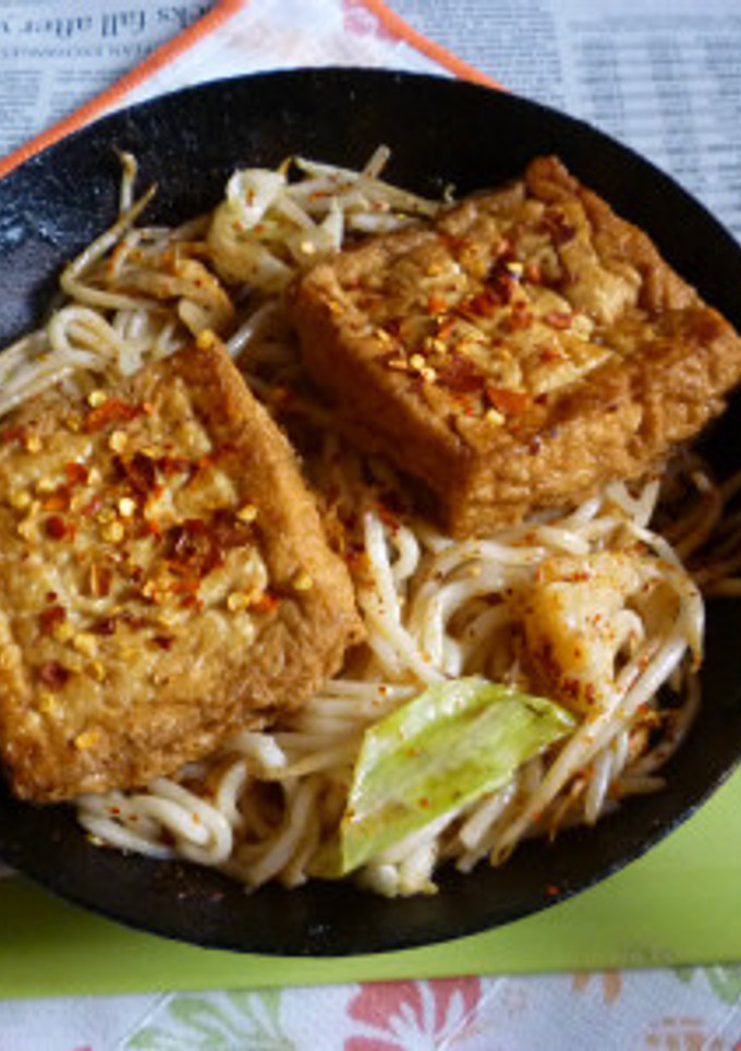 絹厚揚げ＆野菜MIXマヨ炒めの焼きうどん-レシピのメイン写真