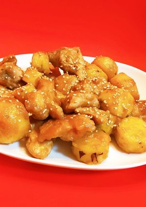 サツマイモと鶏肉の甘酢和え-レシピのメイン写真