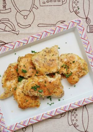 簡単！鶏むね肉のゆかり風味ピカタ-レシピのメイン写真