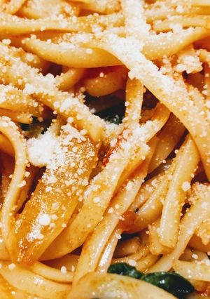 海老とベーコン、小松菜のトマトパスタ-レシピのメイン写真
