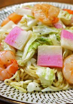 さっぱり海老のレモンバター焼きそば-レシピのメイン写真