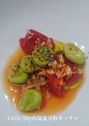 空豆とトマトのレンジ和え-レシピのメイン写真
