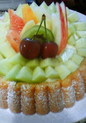 フルーツとカスタードのケーキ-レシピのメイン写真
