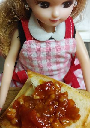 リカちゃん♡オープンミートソーストースト-レシピのメイン写真