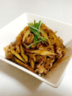 ゴボウと豚肉の甘辛炒め-レシピのメイン写真