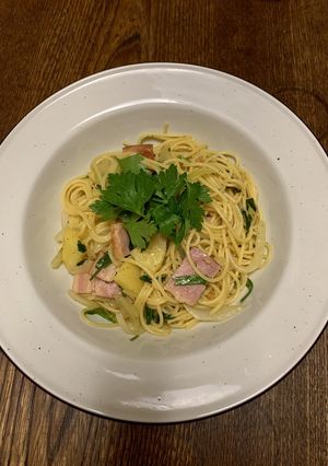 じゃがいもとベーコンのオニオンパスタ-レシピのメイン写真