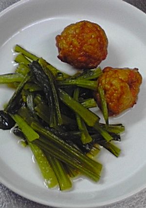 簡単！小松菜とボールの煮物-レシピのメイン写真