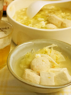 酸辣湯麺風★鶏団子鍋★創味シャンタン鍋-レシピのメイン写真