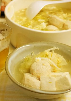 酸辣湯麺風★鶏団子鍋★創味シャンタン鍋-レシピのメイン写真