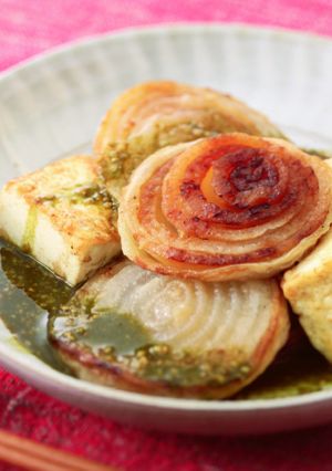 豆腐と玉ねぎのごま南蛮～桑抹茶入り～-レシピのメイン写真