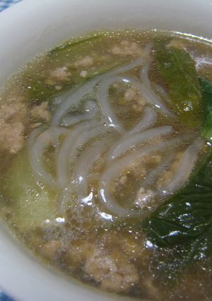 ☆チンゲンサイと鶏ミンチの安い～スープ☆-レシピのメイン写真