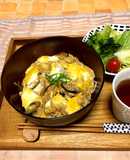 椎茸の旨味で☆豚バラとごぼうの卵とじ丼