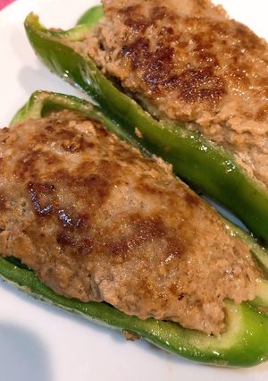 ハンバーグ　簡単ピーマンの肉詰め-レシピのメイン写真