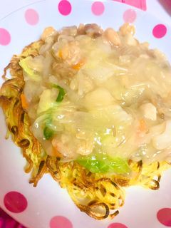 簡単!鍋の〆にあんかけ焼きそば-レシピのメイン写真