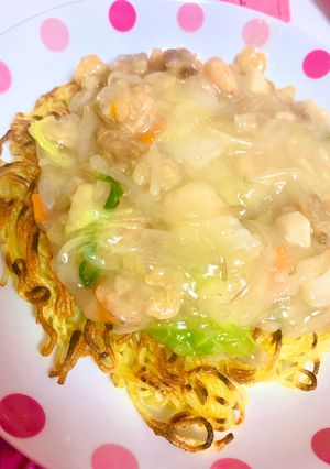 簡単！鍋の〆にあんかけ焼きそば-レシピのメイン写真