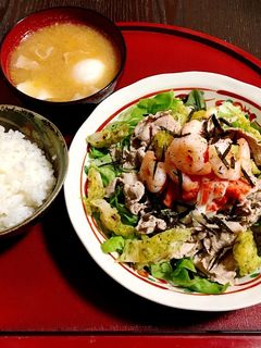 冷しゃぶサラダ定食-レシピのメイン写真