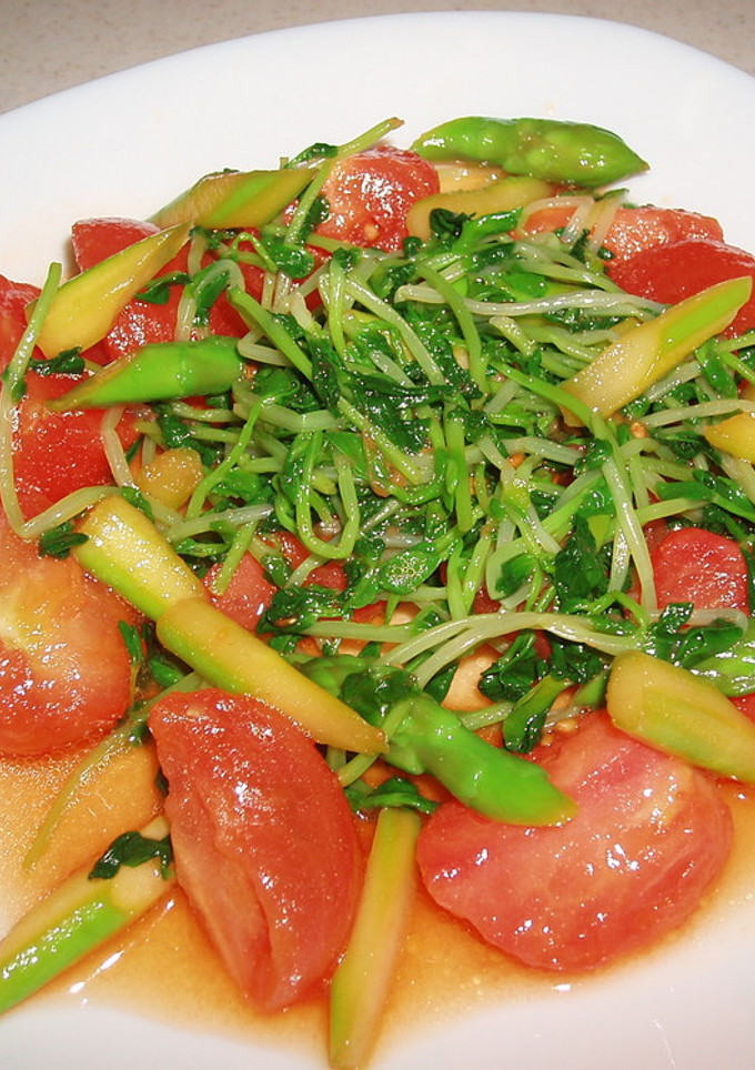 簡単★トマトと豆苗のさっぱり中華和え-レシピのメイン写真