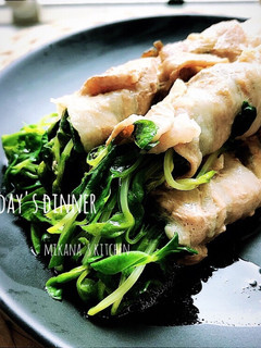 豆苗と塩昆布の豚バラ巻き♪♪-レシピのメイン写真
