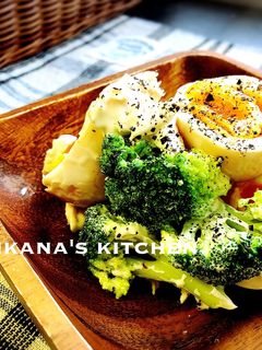 ササミ☆ブロッコリー☆煮玉子のサラダ♪♪-レシピのメイン写真