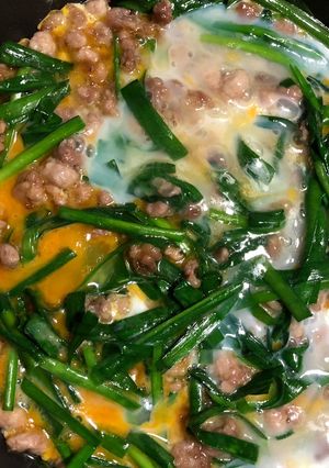 ひき肉のニラ玉-レシピのメイン写真