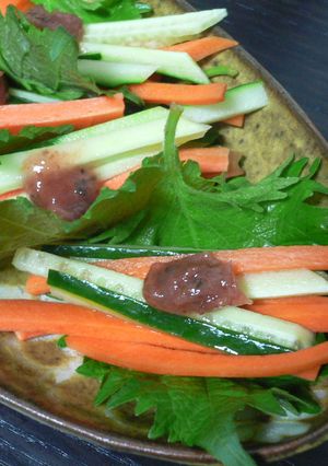 ☆スピードおつまみ☆野菜の梅じそ巻き巻き-レシピのメイン写真