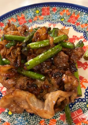 簡単!にんにくの芽と豚肉オイスター炒め-レシピのメイン写真